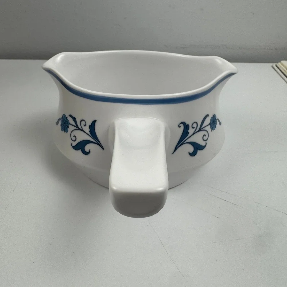 Noritake Progression China Blue Haven 9004 Gravy Boat with‎ Handle Japan Vintage
